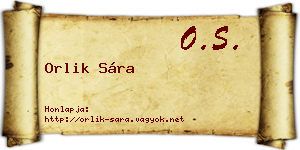 Orlik Sára névjegykártya